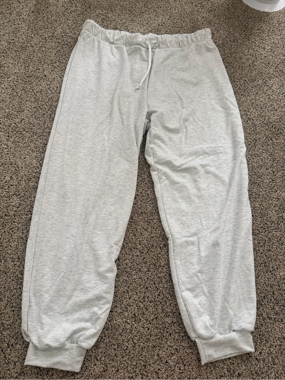 Women’s Drawstring Jogger Pajama Pants - Light Gray